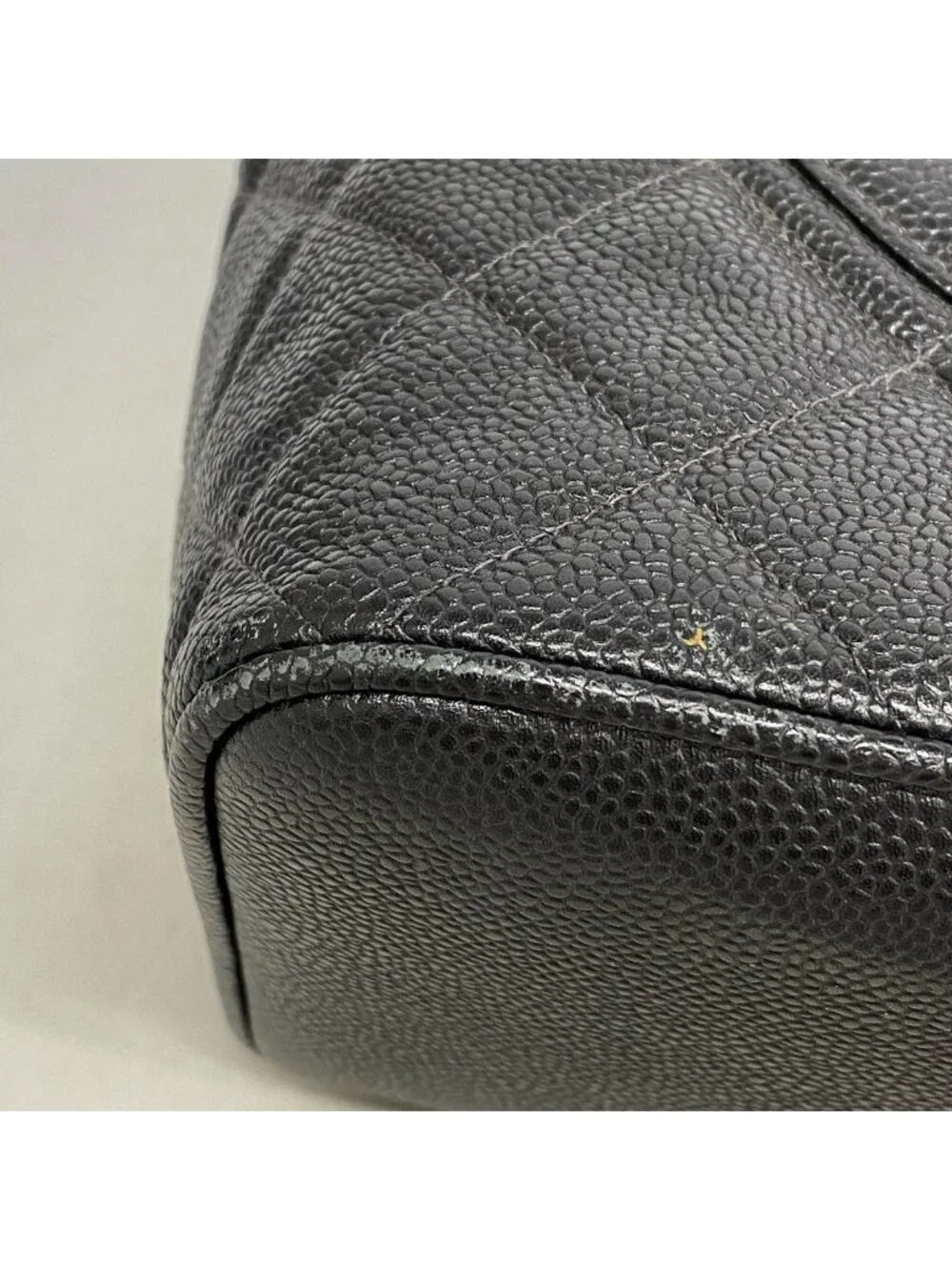 Chanel Tote Reissue Caviar Leather Black Silver